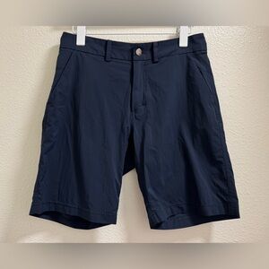 Lululemon Commision Chino Shorts Classic Fit Pockets Navy Blue Mens 28